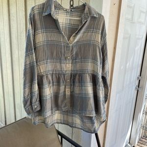 NWOT American Eagle tunic shirt peplum oversized S